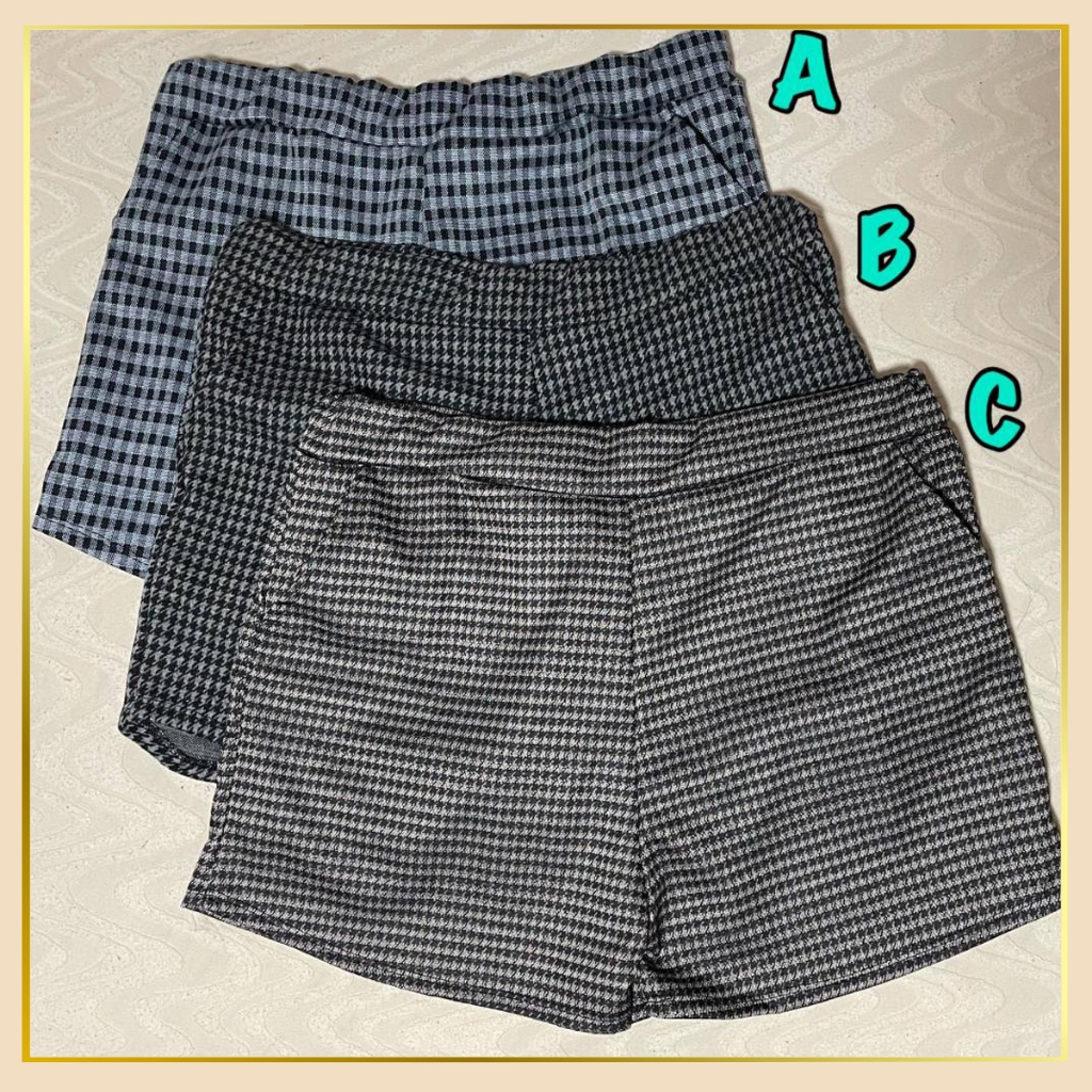Plus size checkered shorts shop