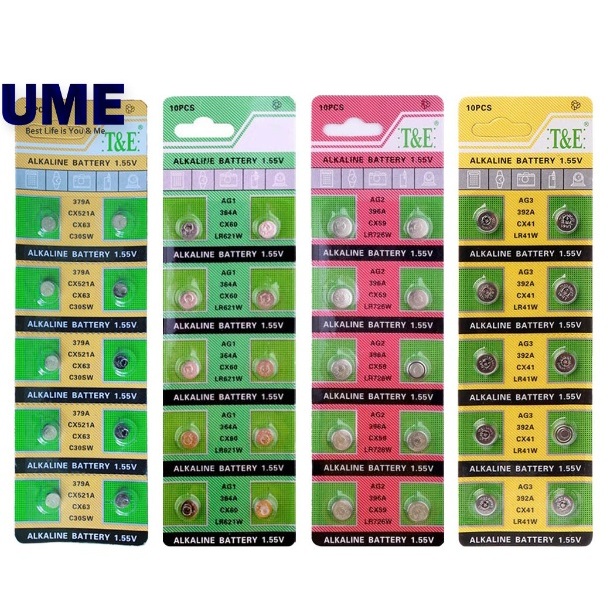 10pcs/set AG1 AG2 AG3 AG4 1.55V Alkaline Cell Battery For Calculator ...