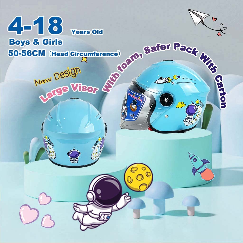 3 to 15 Years Old Half Face Motorcycle Helmet For Kids Girl Cute Matte Pink Adjustable Straps Safety