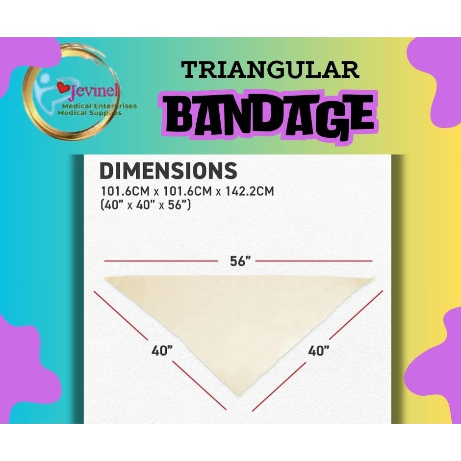 Triangular Bandage White 100 s Standard Red Cross Size Shopee Philippines