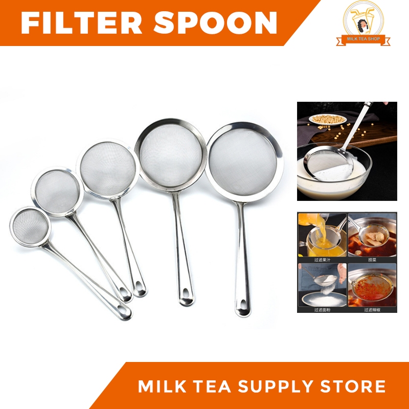 Stainless Steel Foam Filter Spoon Oil Filter Food Foam Strainer Spoon ...