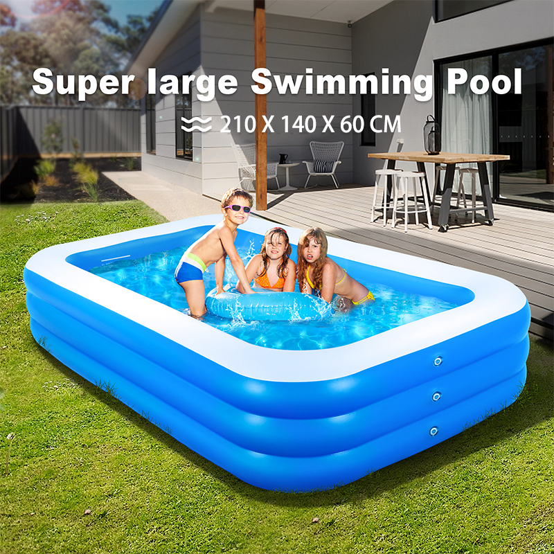 2.1 1.4M family Pool Inflatable Swimming Pool for kids and family With free electric air pump