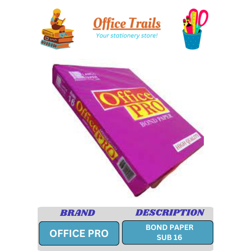 OFFICE PRO Bond Paper Substance 16 SHORT, A4, LONG 500SHEETS 1REAM ...