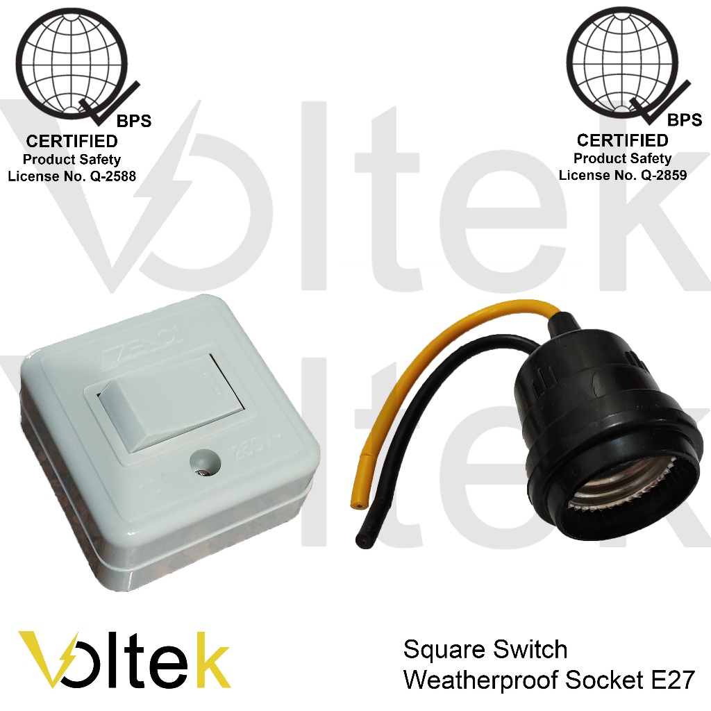 Square Switch Weatherproof Socket bulk order 1 gang surface mounted e27 ...