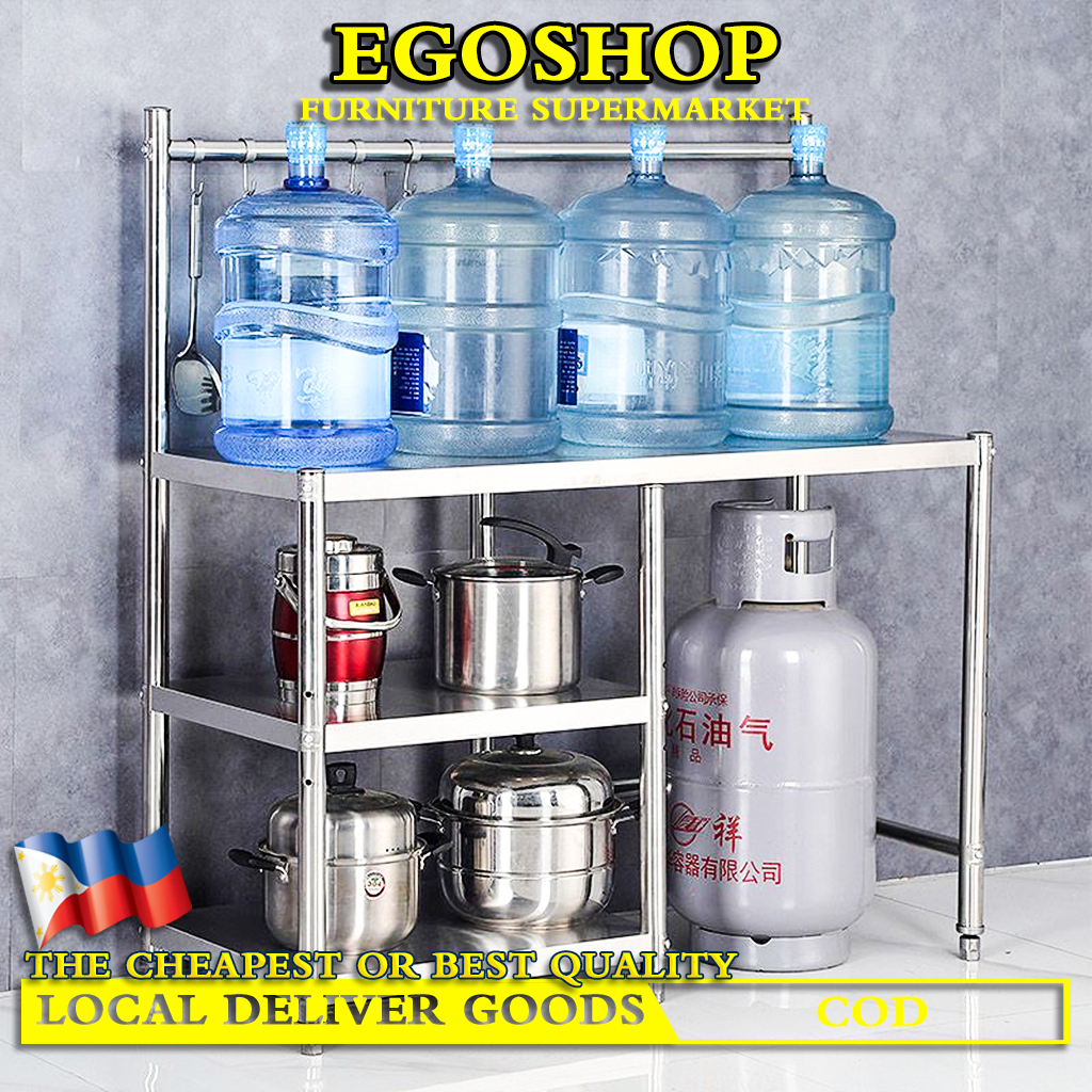 [COD] Nordic steel gas stove/storage rack/gas rack/multi-layer kitchen ...