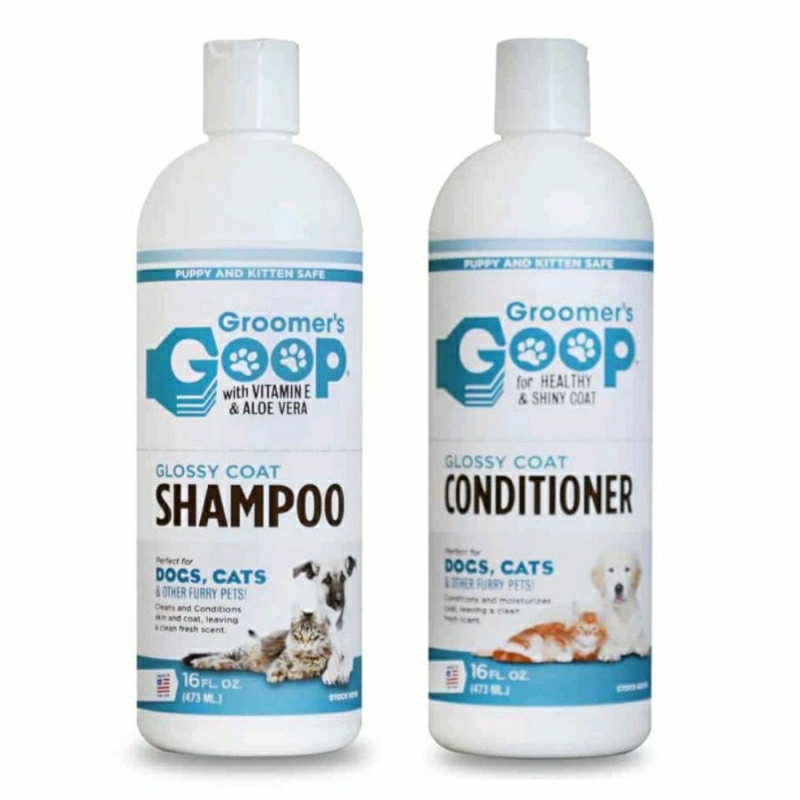 Groomer's Goop Glossy Coat Shampoo & Conditioner for Cats and Dogs ...