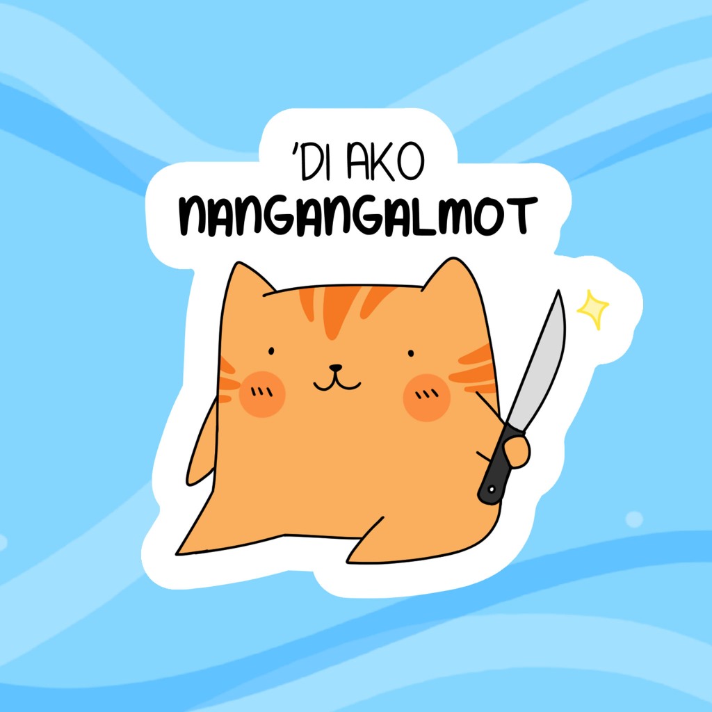 SSKAIT Pusa Waterproof funny cat mood die cut sticker - Di ako ...
