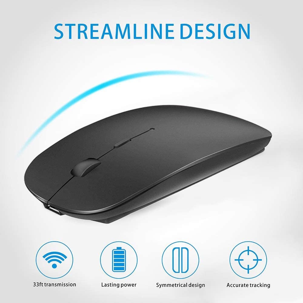 GD MALL 2.4G Wireless Mouse Rechargeable Charging Ultra-Thin Silent ...