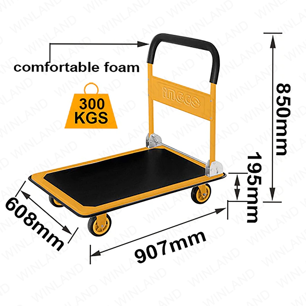 Ingco by Winland 300kg Foldable Platform Hand Truck HPHT13002 ING-HT ...
