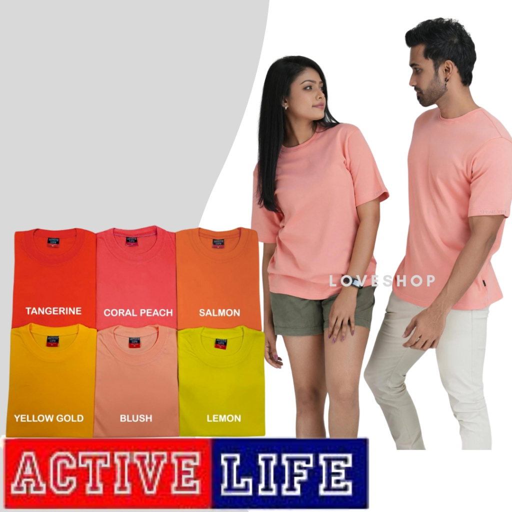 ACTIVELIFE TSHIRT COLORED 200 GSM COTTON UNISEX | Shopee Philippines