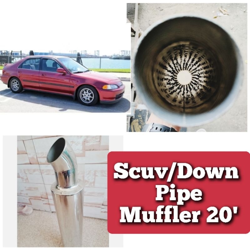 Scuv/Down pipe Stainless Muffler 2.5 inlet | Shopee Philippines