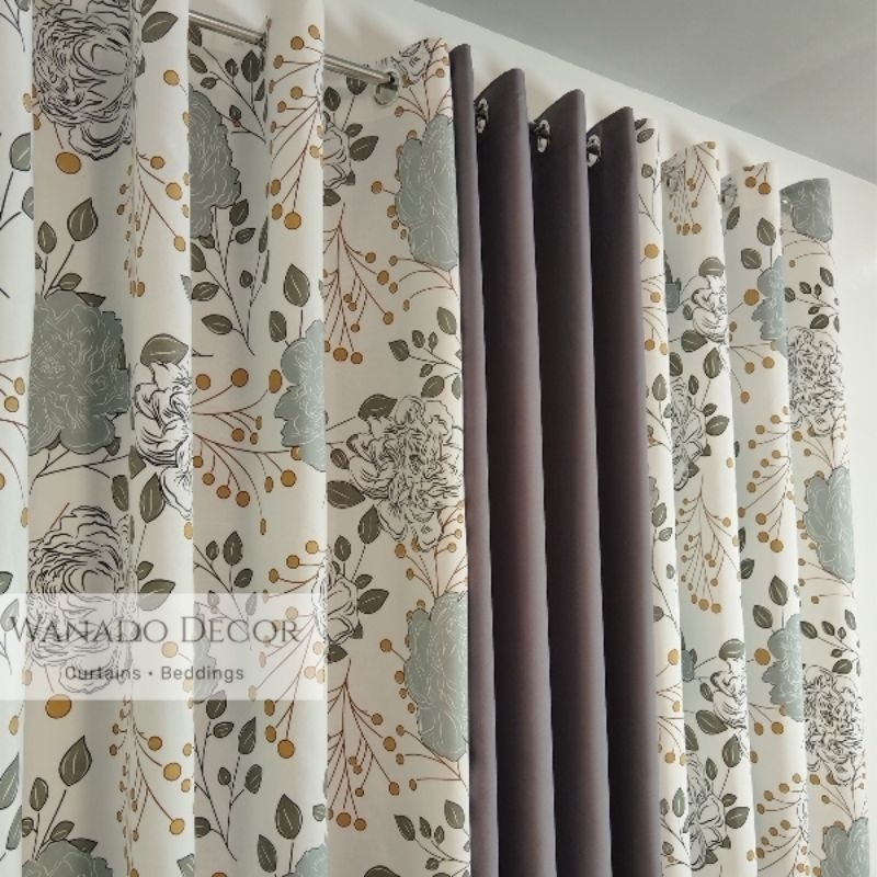 WANADO - 3in1 Set Camella Gray Ring Window Curtain Sold by Set and per ...