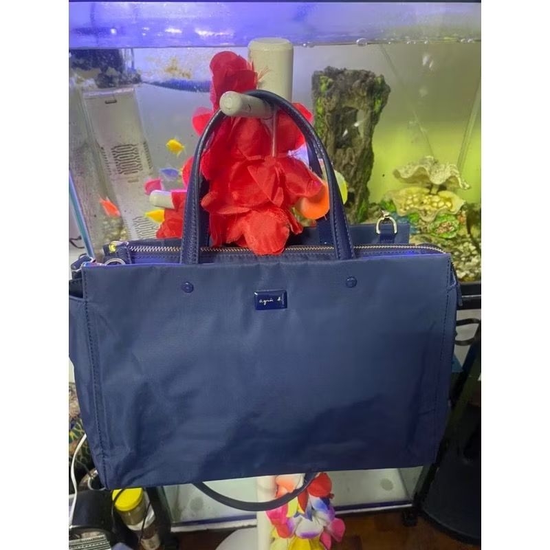 Preloved Agnes B Nylon 2way Handbag and Shoulder Bag | Shopee