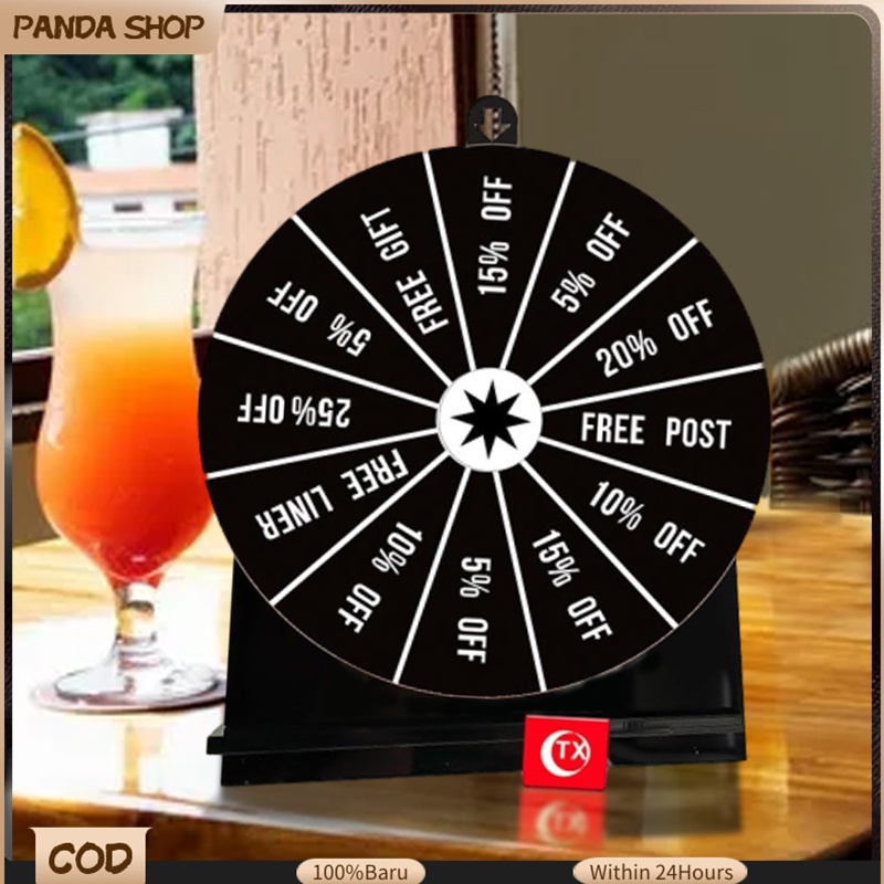 12 Slots Tabletop Fortune Roulette Wheel Mini Lucky Turntable Game ...