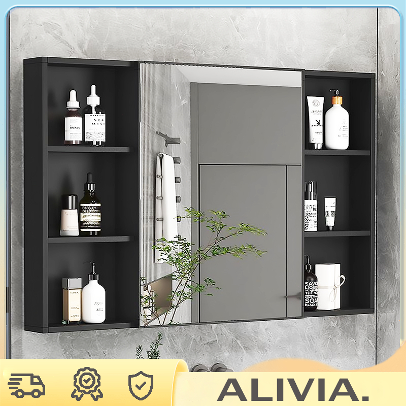 Wooden bathroom mirror cabinet Bathroom vanity mirror Wall mounted ...