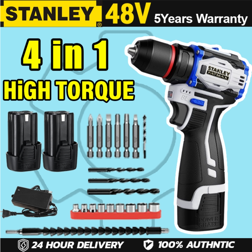 【5 Year Warranty】STANLEY cordless drill 48v brushless electric drill