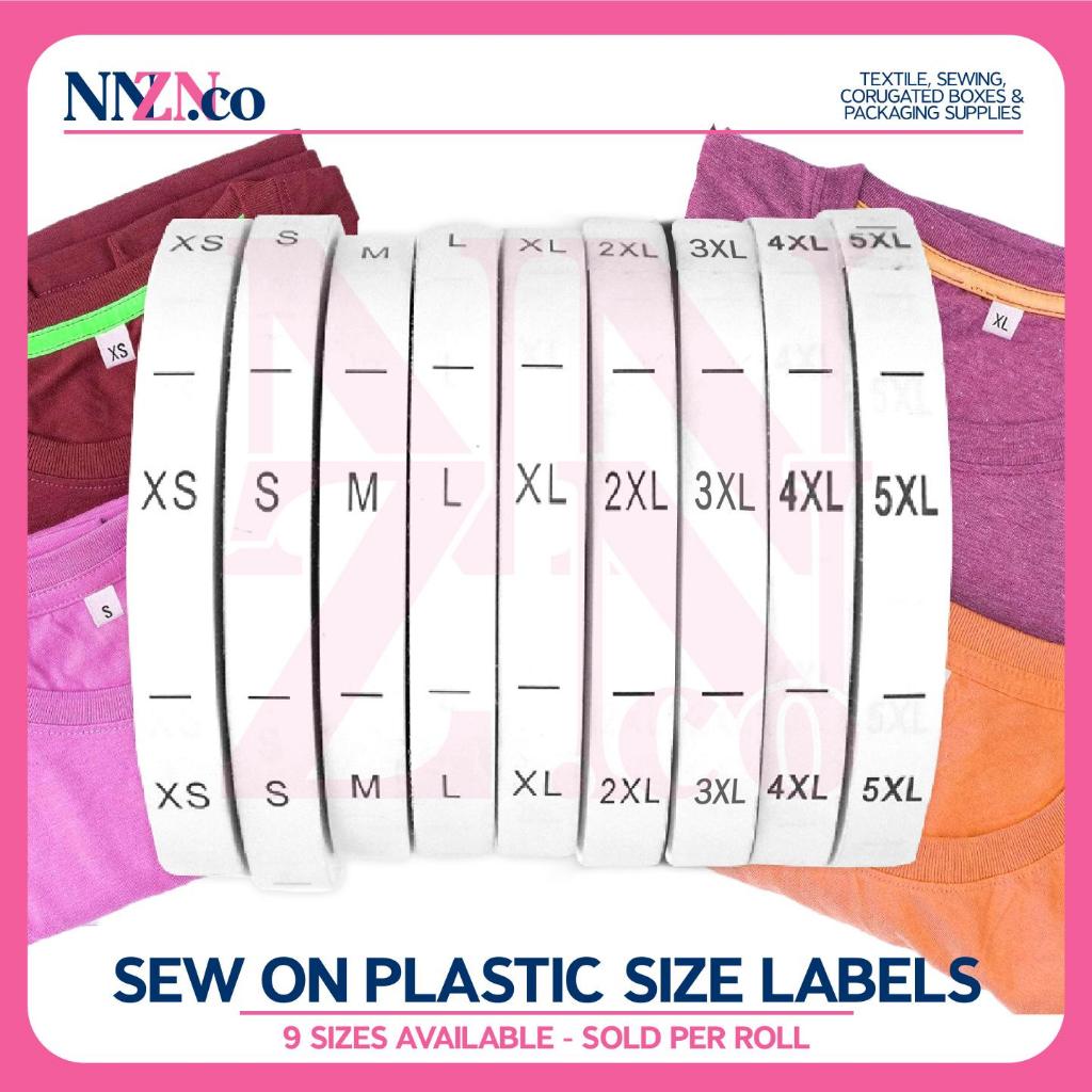 NNZN (Sold per Roll) Plastic Size Labels for Clothing Garments and etc ...