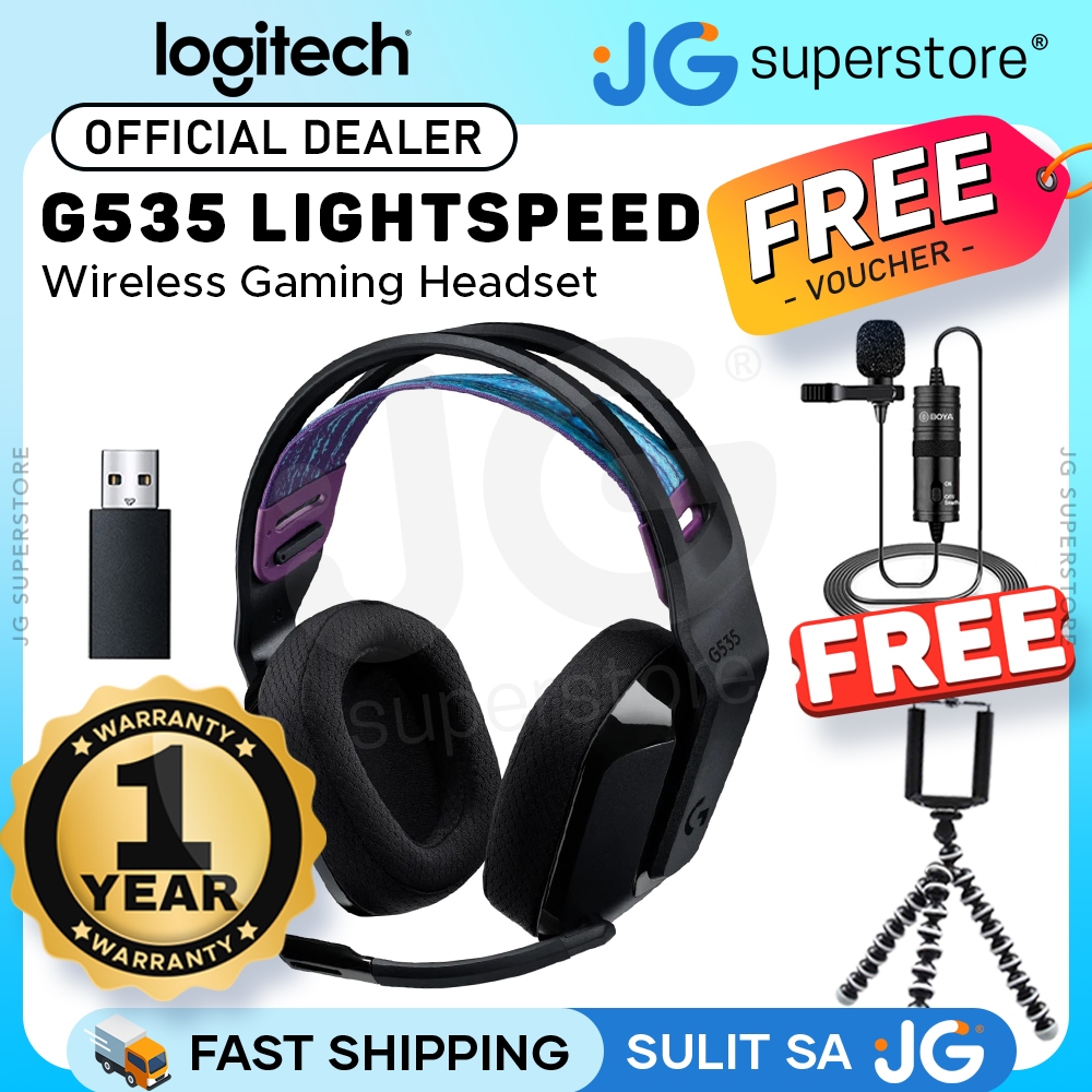 Logitech G535 LIGHTSPEED Wireless Gaming Headset w/ USB Receiver, On ...