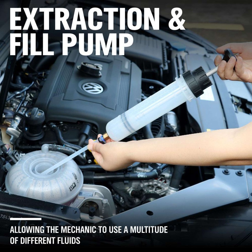 Quick change Car Oil Fluid Extractor Hand Pump Syringe 200cc Car repair ...