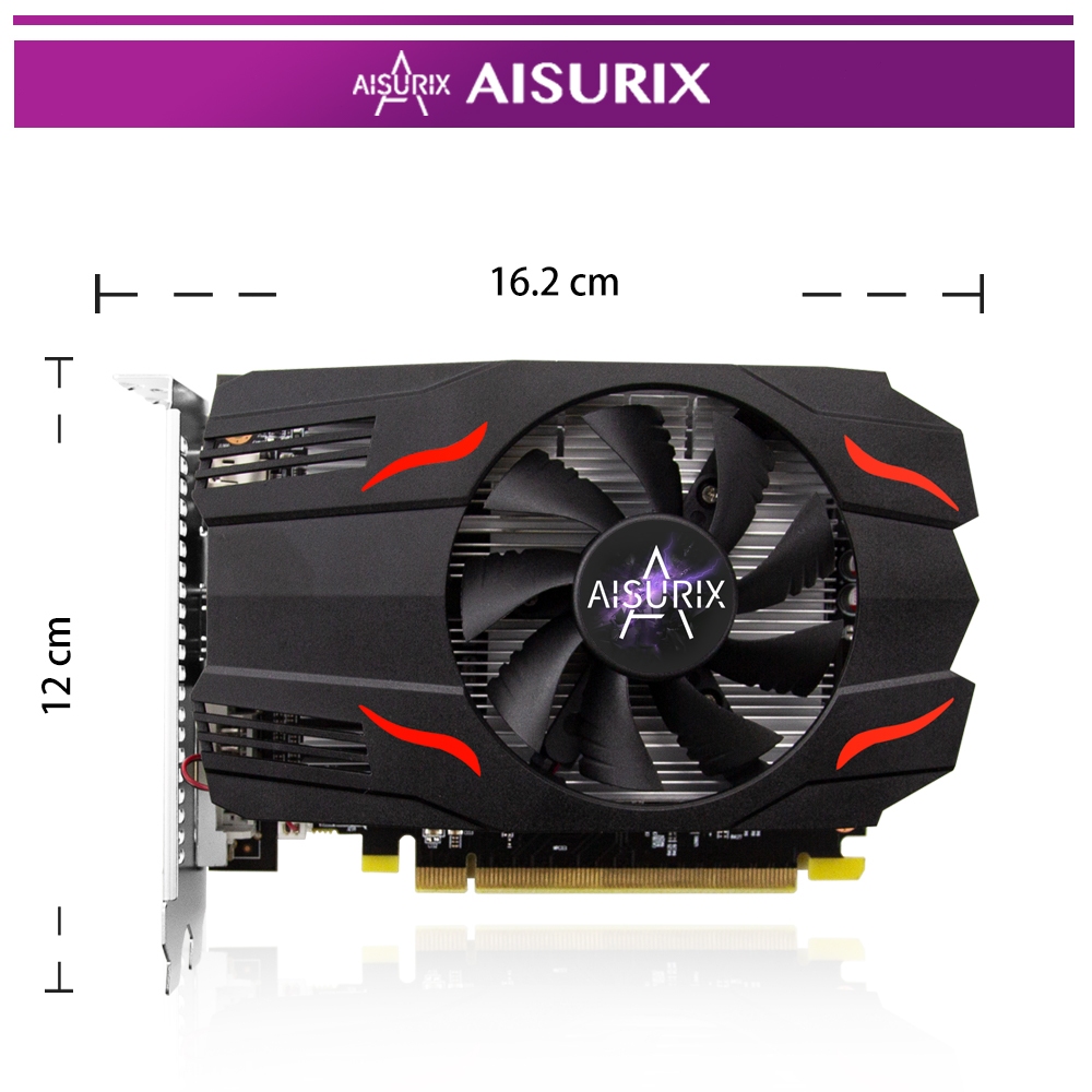 Aisurix AMD RX550 4G GDDR5 Graphics Card Radeon Chill 4GB Memory Video ...