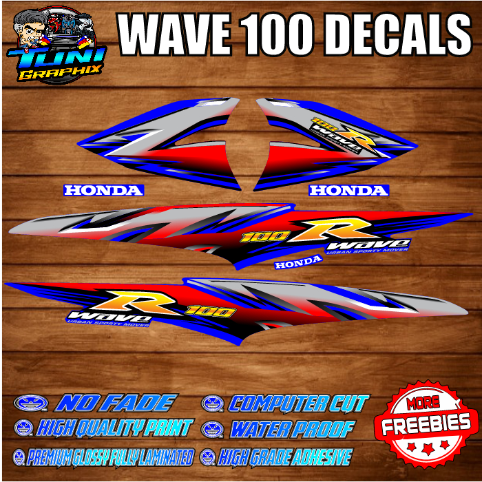 HONDA WAVE 100 R MALAYSIAN DECALS ( Ver1 Design ) with freebies ...