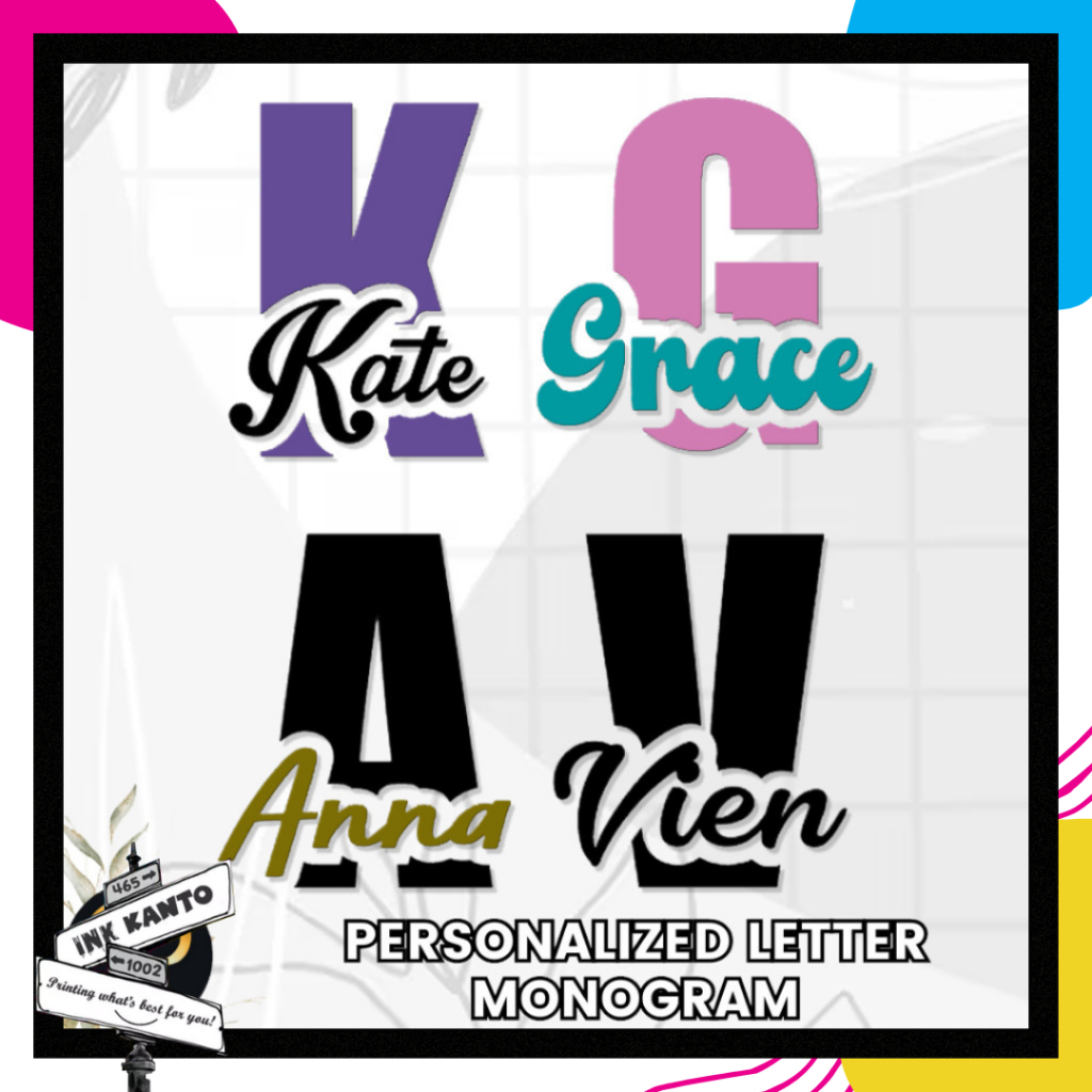 INK KANTO Personalized Letter Monogram Decal Sticker | Shopee Philippines