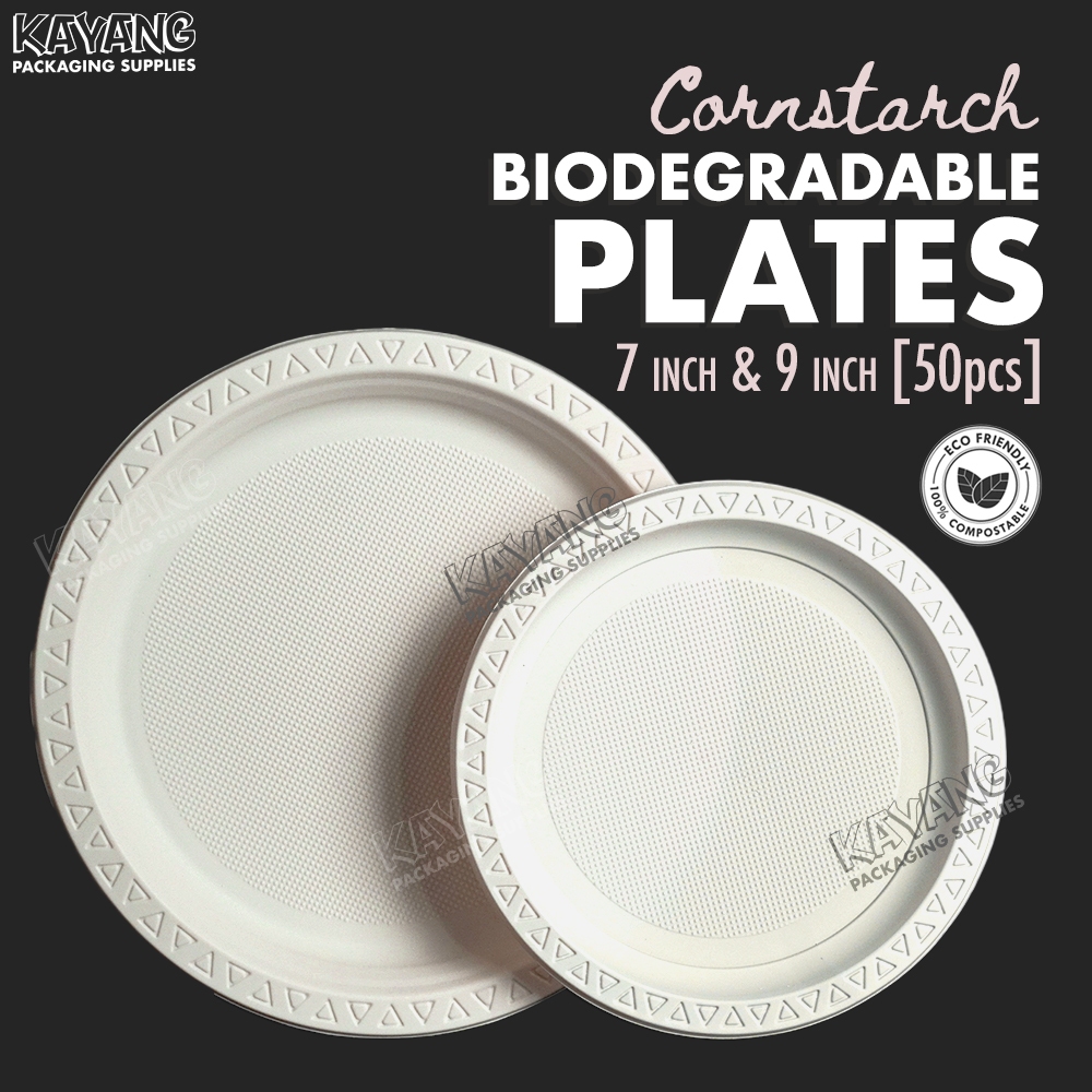 [50pcs] Earthpack Cornstarch Biodegradable Plate 7