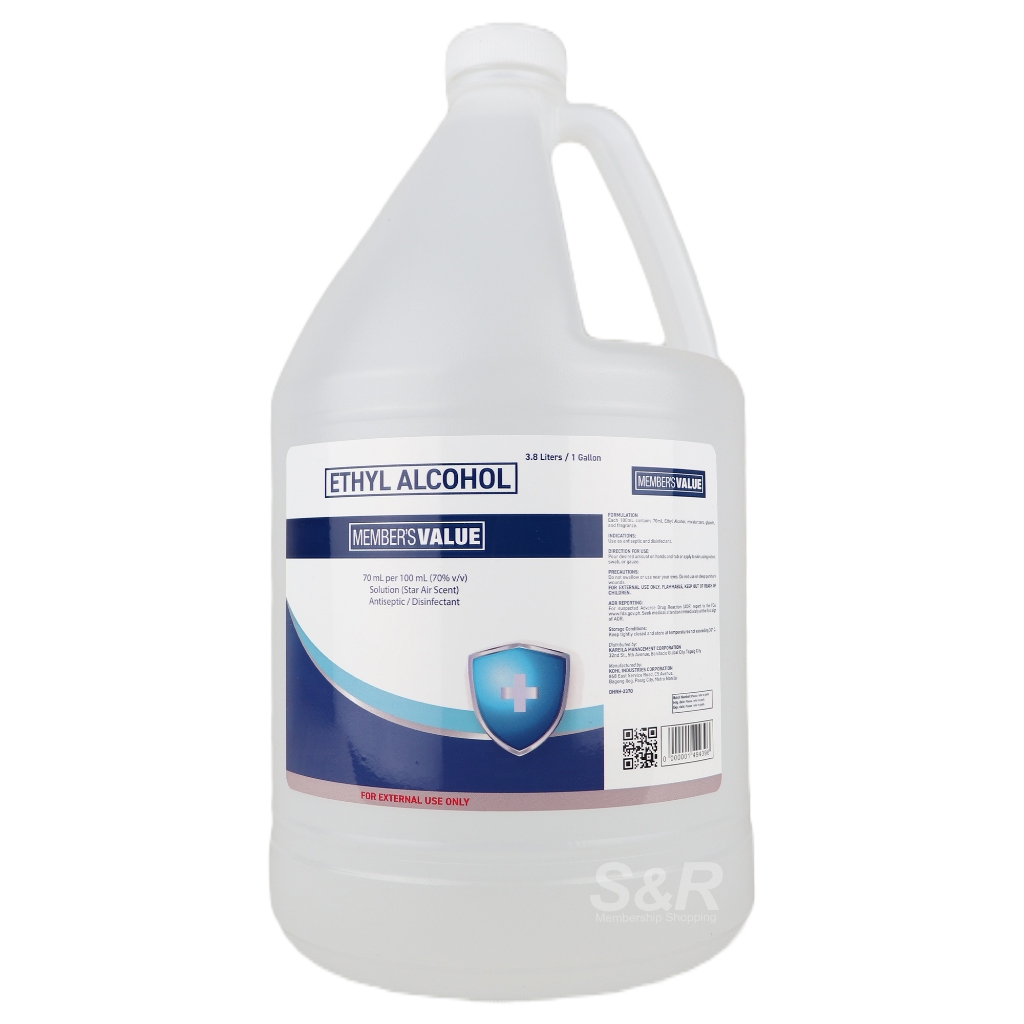 Member's Value 70 Ethyl Alcohol 1gal Shopee Philippines