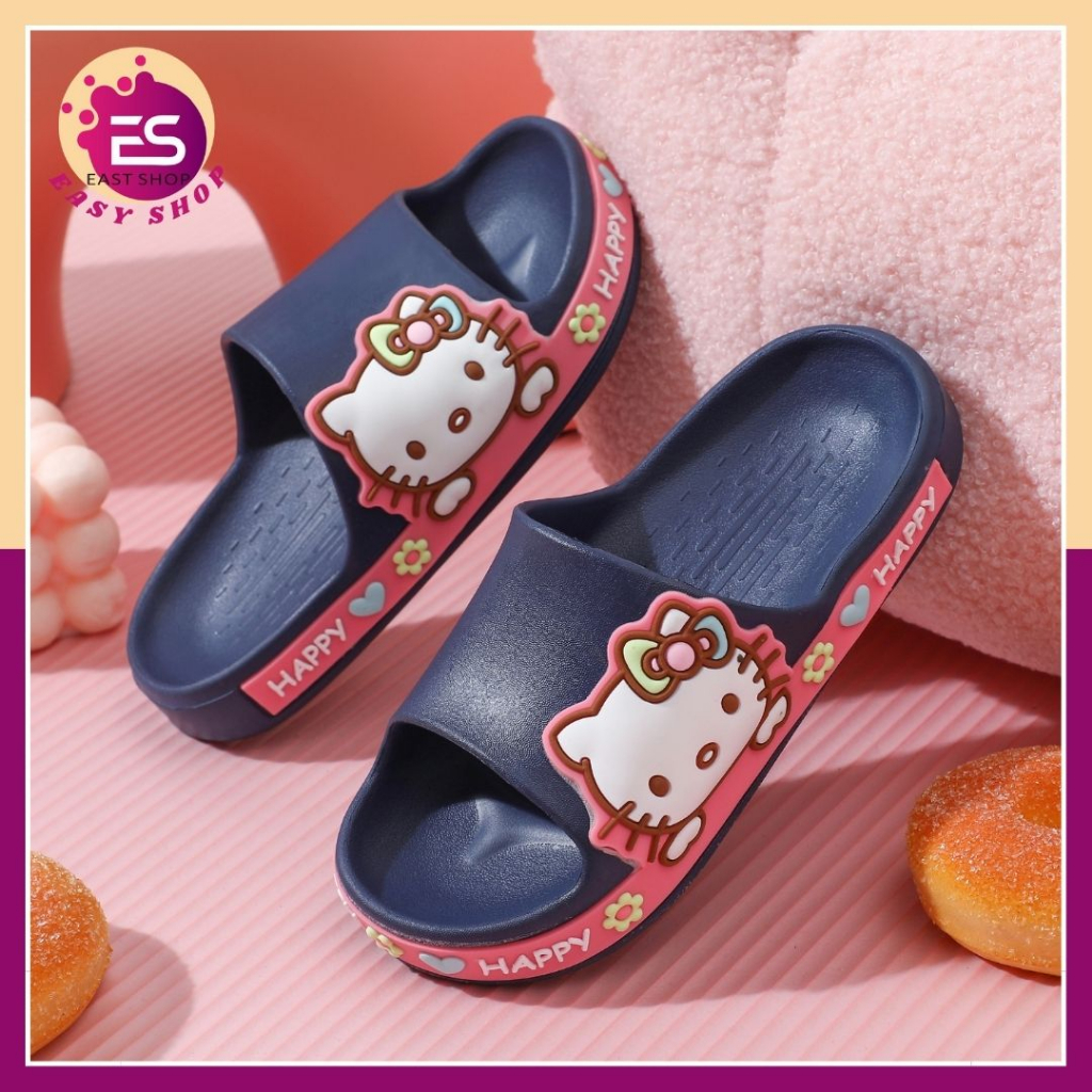 『ES』 Children's Slippers NonSlip Cute Hello Kitty Design Slipper For