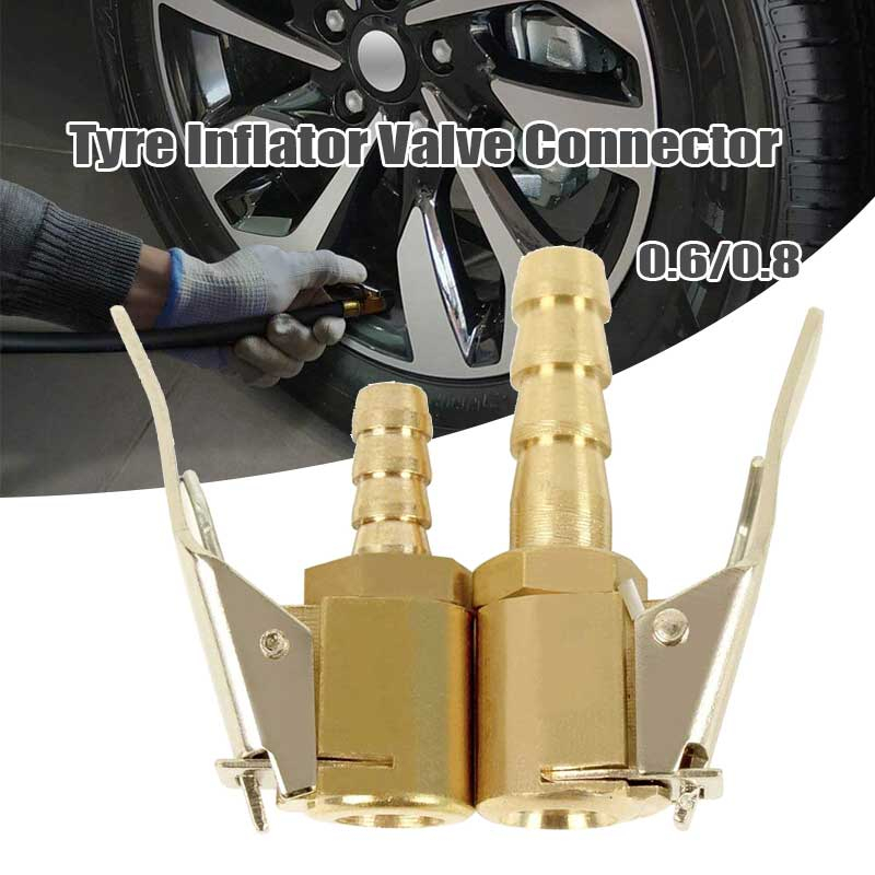 8mm Brass Car Tyre Inflator Valve Connector Air Pump Adapter Air Chuck 