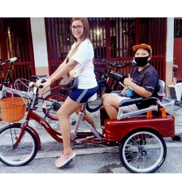 Three wheeled bicycle with basket hotsell