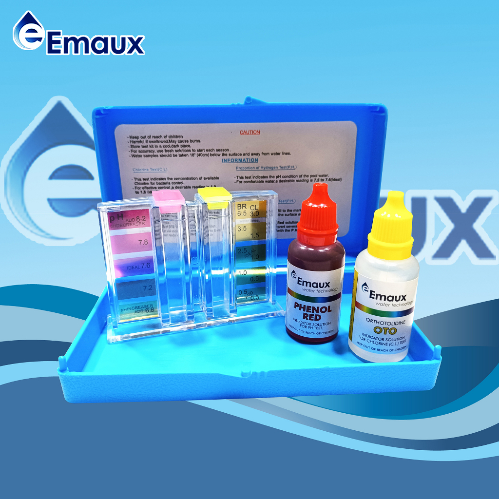 EMAUX 2 In 1 Swimming Pool Test Kit for Ph and Chlorine CE029