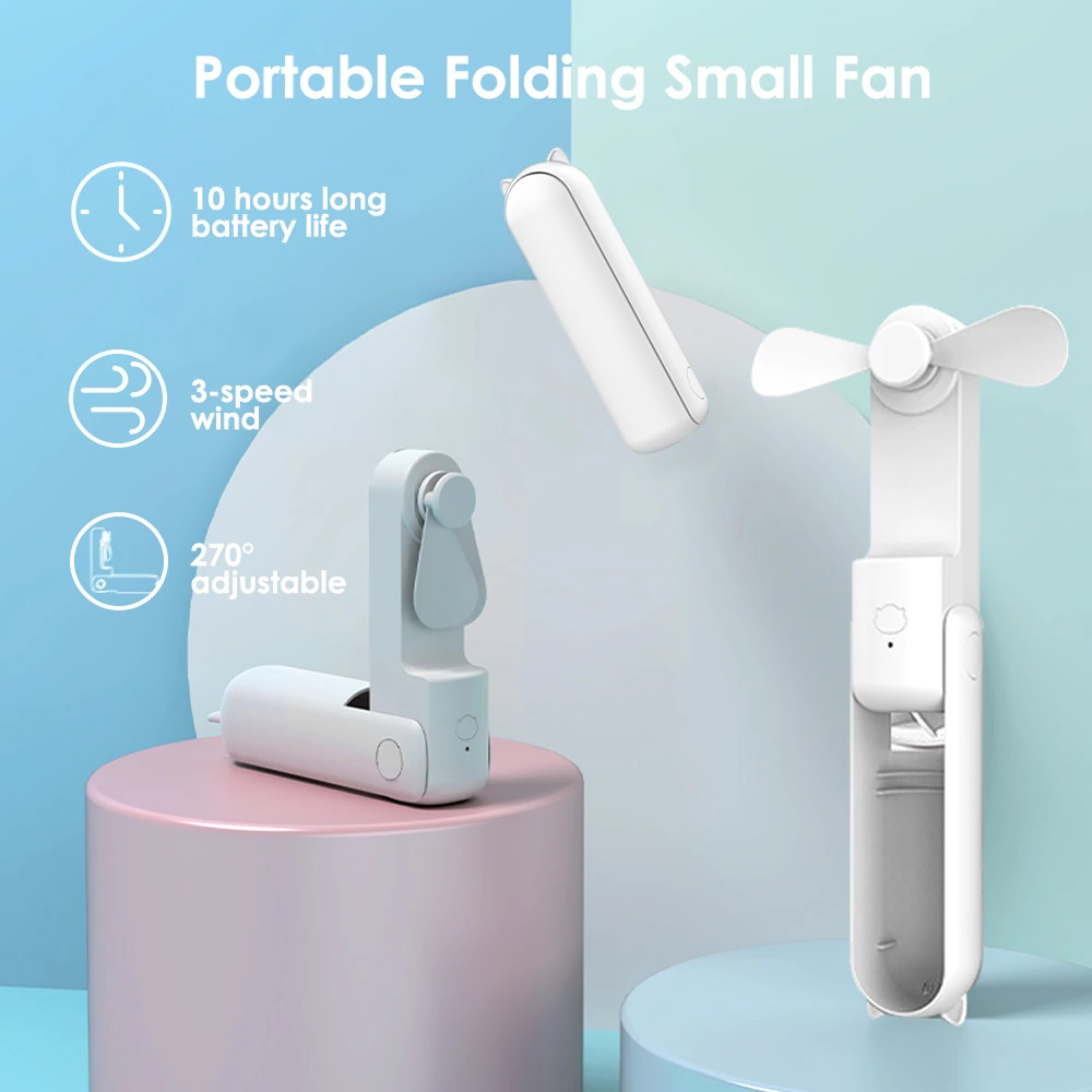 2in1 Portable Mini Fan w/ Emergency Power Bank 3 Speed Rechargeable ...