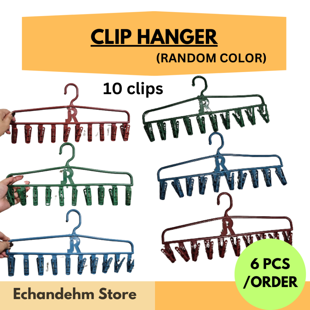 10 Clips laundry hanger with clip for clothes hanger na may sipit
