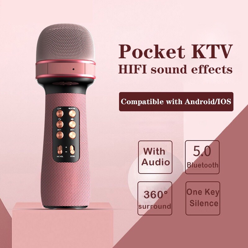 Origonal】Wireless Karaoke Handheld Microphone KTV HIFI Speaker Portable