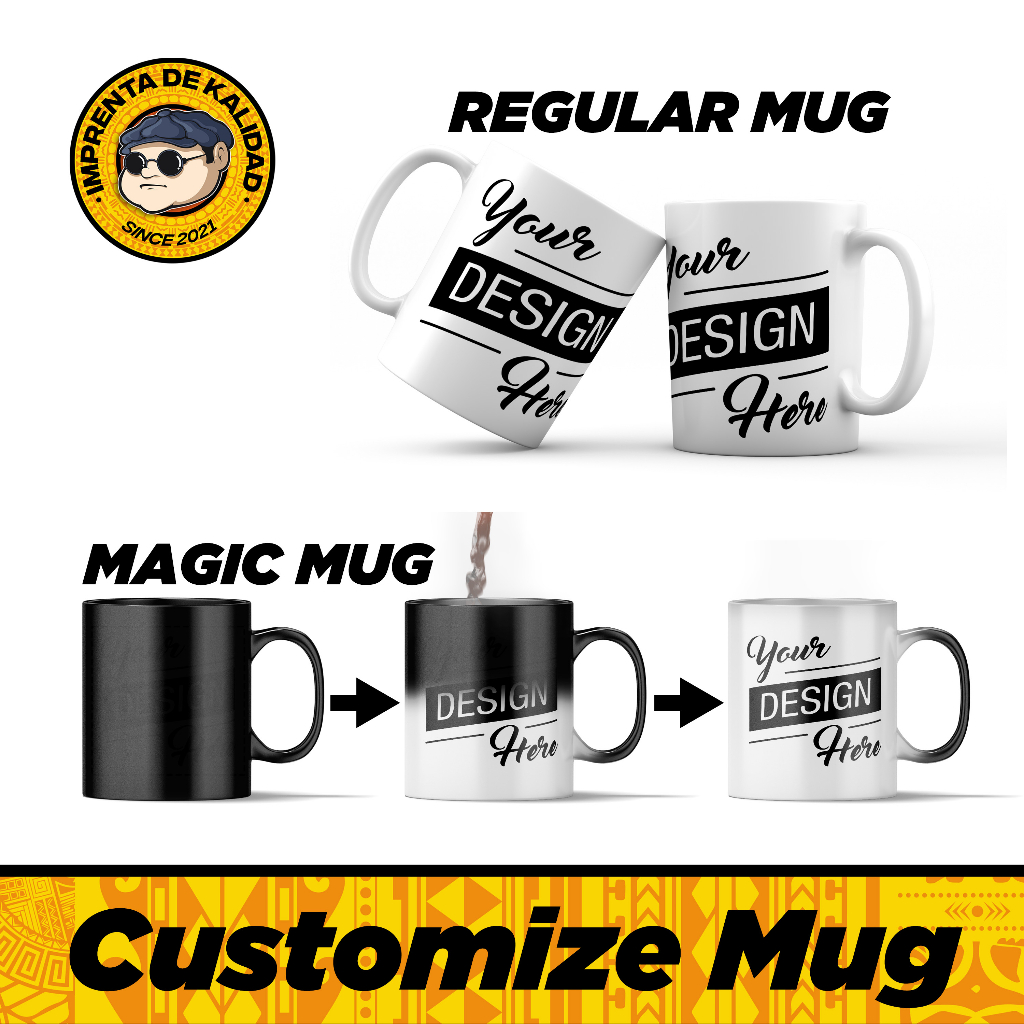 Customize Mug Sublimation (Regular & Magic Mug) 11oz Shopee Philippines