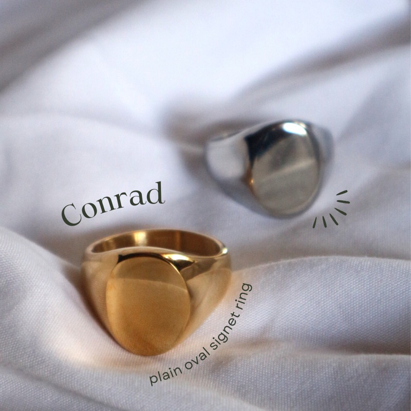 deliciaeph - Conrad Plain Oval Signet Ring | Shopee Philippines