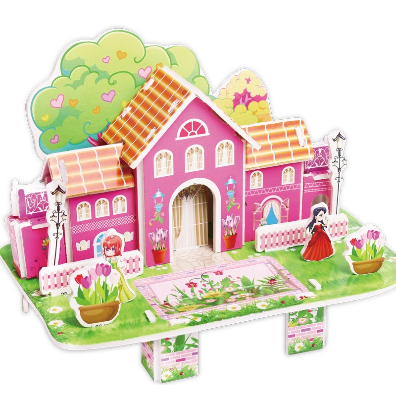 Diy 3D puzzle For Kids Education Toys manual assembly model house ...