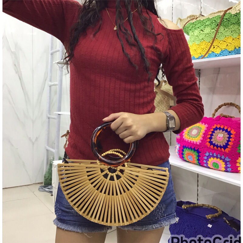 Circle discount bamboo bag