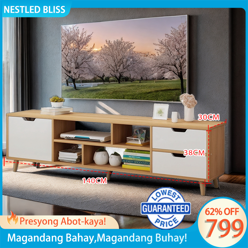 Nestled blissTV Rack Furniture 120/140 cm TV Stand 55'' TV for