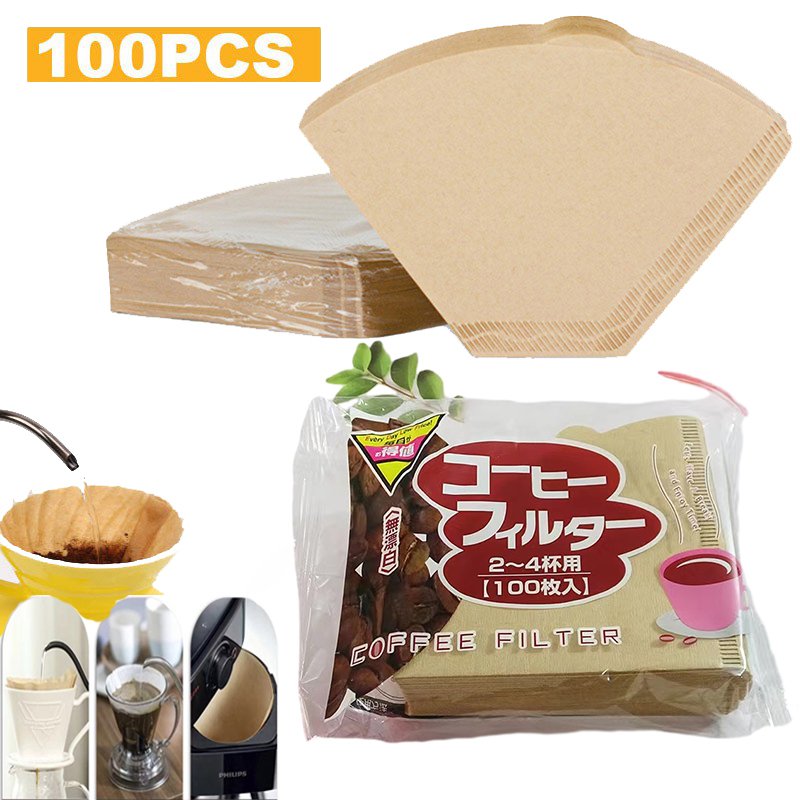 COD 100pcs Set Coffee Paper Filter for Coffee Hand-poured Coffee Filter ...