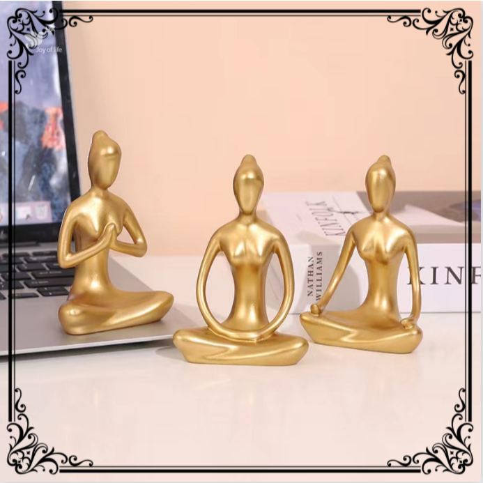 Yoga Girl Statue Figurine Small Home Decor for Living Room