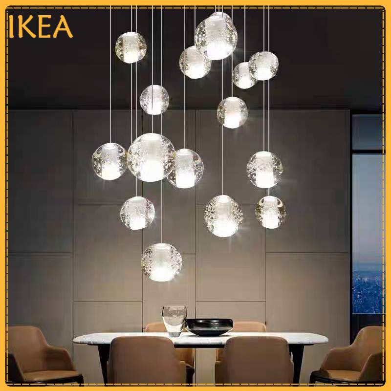 Stair long lamp high ceiling crystal living room chandeliers restaurant