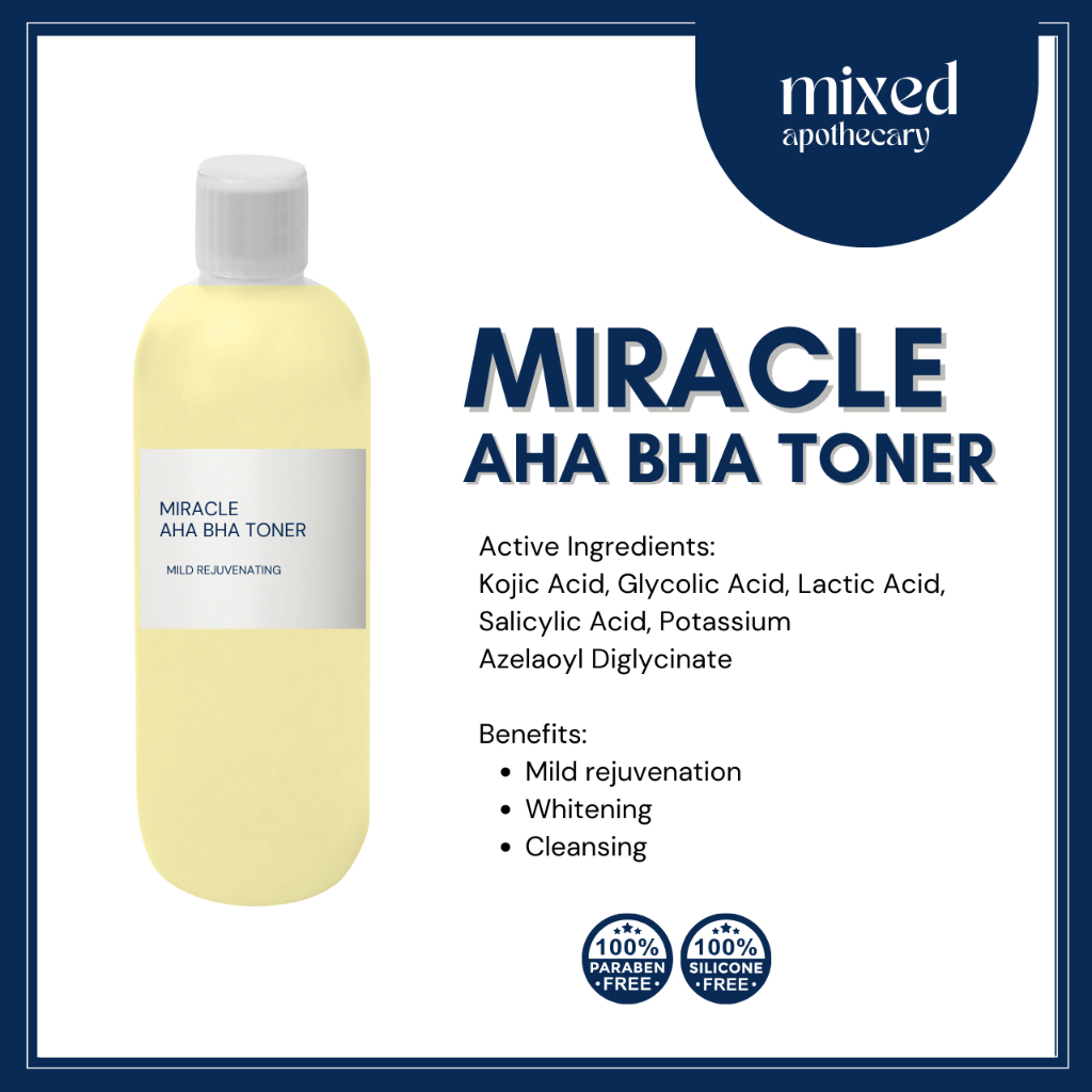 AHA BHA Miracle Anti Acne Toner Strong (1L/500ml/250ml) | Shopee ...