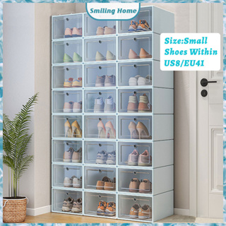 33*23*13cm Foldable Shoe Boxes Clear Shoes Storage Box Plastic