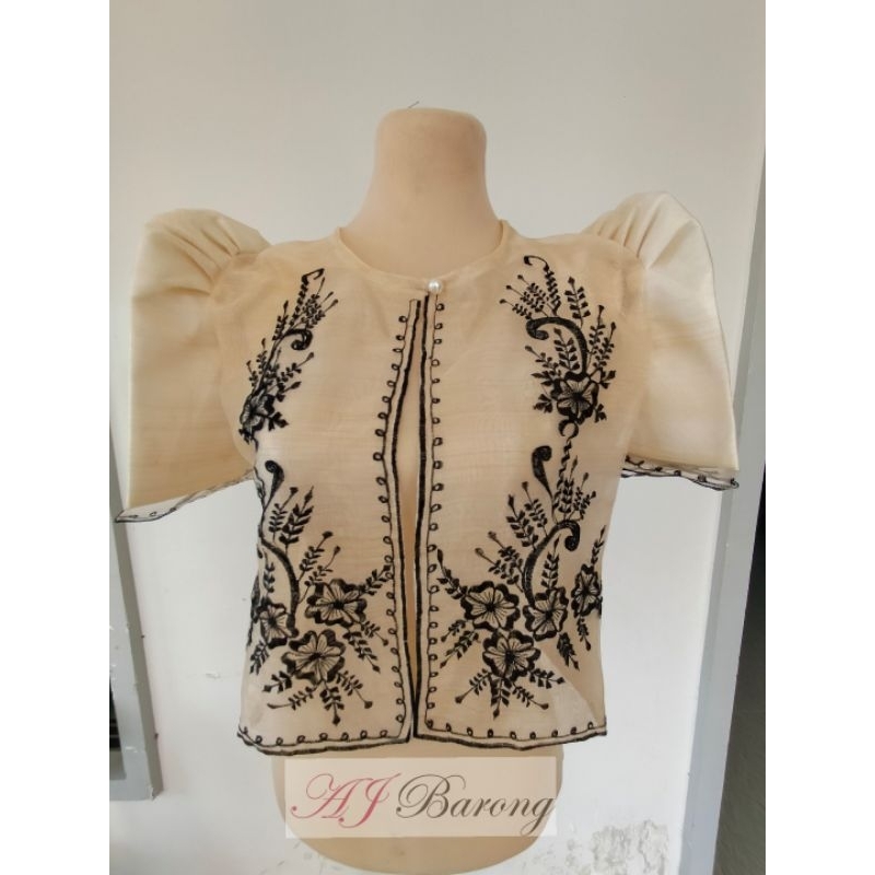 modern Filipiniana Bolero long black embroidery | Shopee Philippines