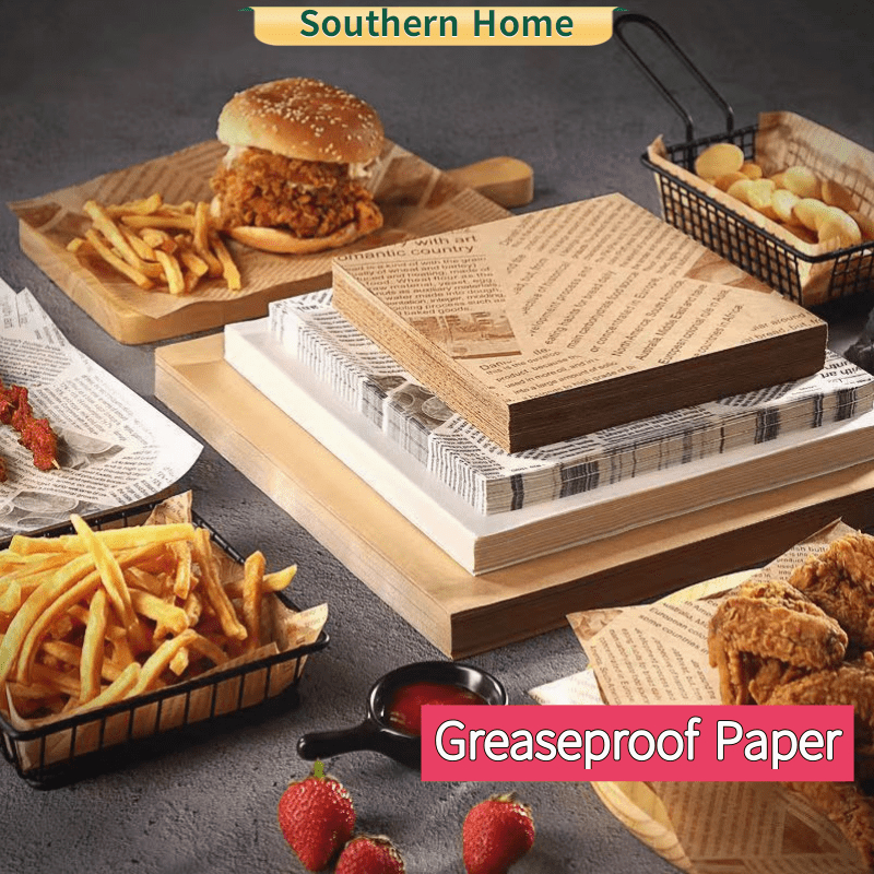 100pcs Greaseproof Food Paper/Food LinerBurger Wax Paper Wrapper