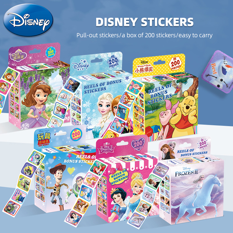 200pcs Frozen Kids Roll Stickers Cartoon Stickers Children Cartoon ...