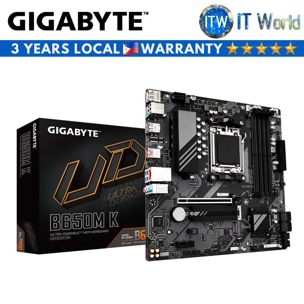 Itw Gigabyte B650M K Micro ATX AM5 DDR5 Motherboard (GAB650MK