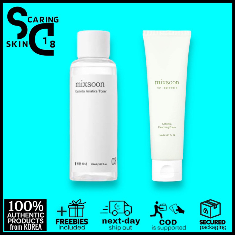 Mixsoon Centella Asiatica Toner 150ml | Centella Cleansing Foam 150ml ...